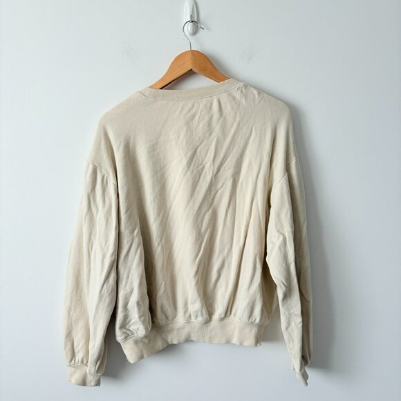 Chaser Santa Monica Club Pullover Sweater Oatmeal Cream Size Medium - Picture 5 of 6